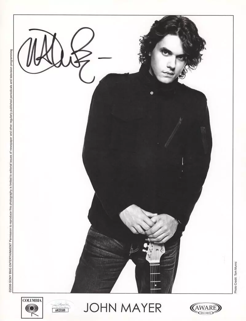 John Mayer Signed Autograph 8.5x11 Promo Photo w/ Vintage Full Signature JSA COA