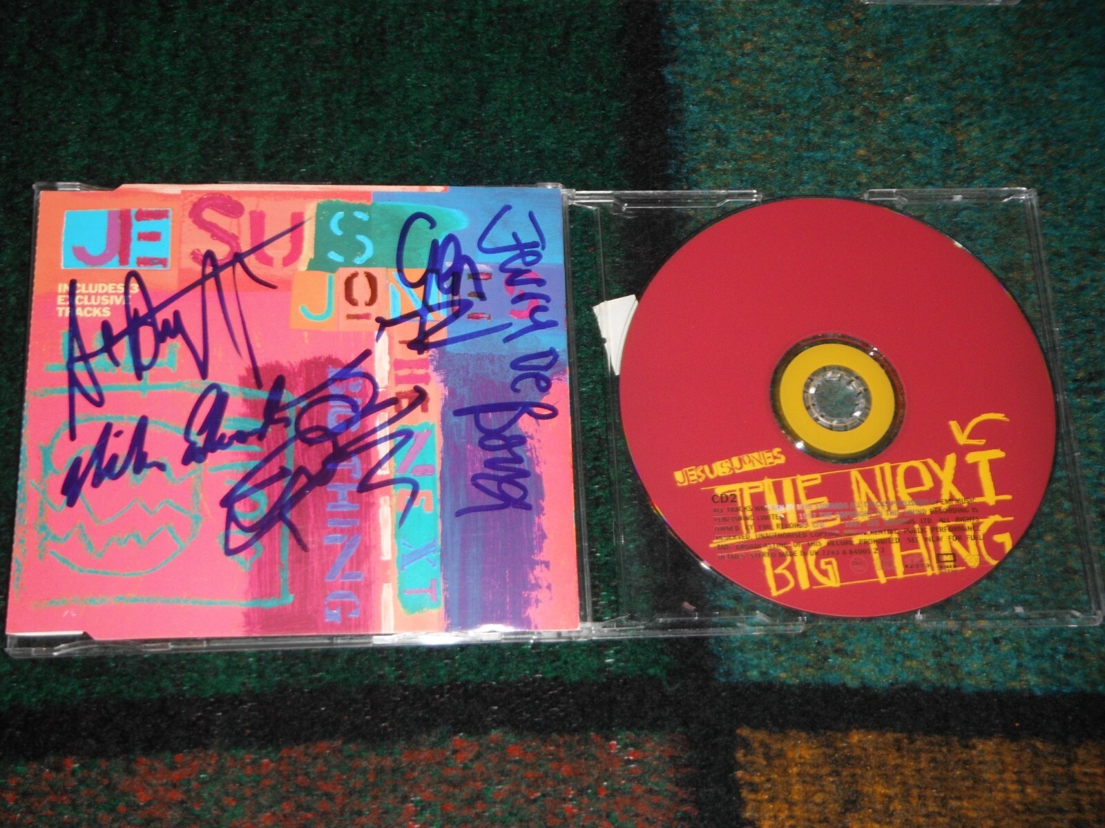 JESUS JONES GROUP SIGNED THE NEXT BIG THING CD COVER