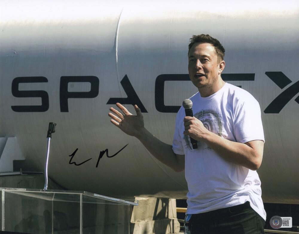 Elon Musk Signed Autograph 11x14 Photo - SpaceX Billionaire Founder Beckett COA