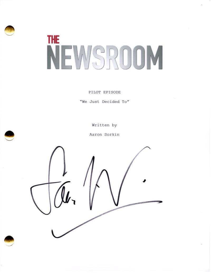 Sam Waterston Signed Autograph The Newsroom Full Pilot Script Screenplay