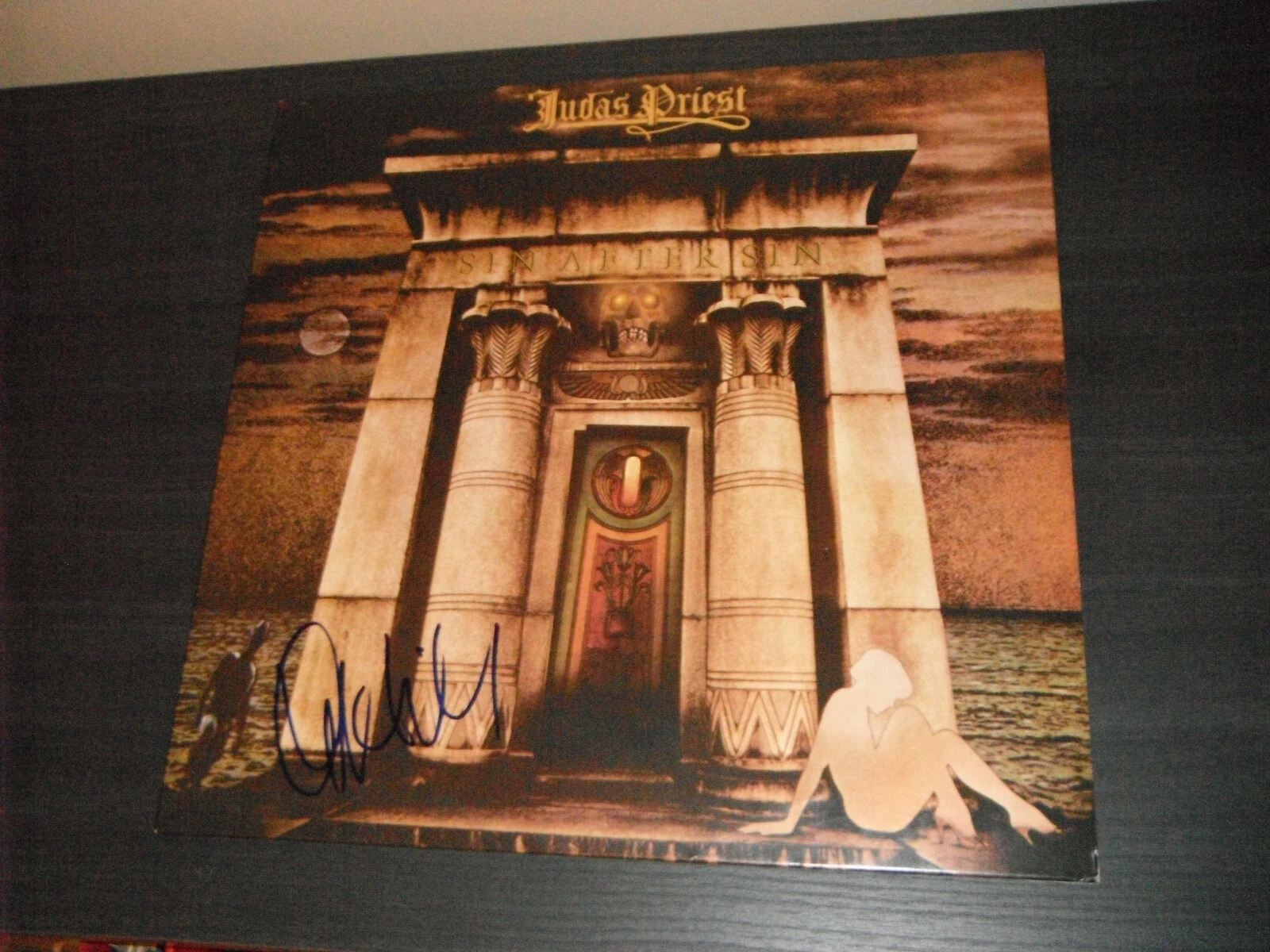 JUDAS PRIEST IAN HILL SIGNED SIN AFTER SIN VINYL ALBUM