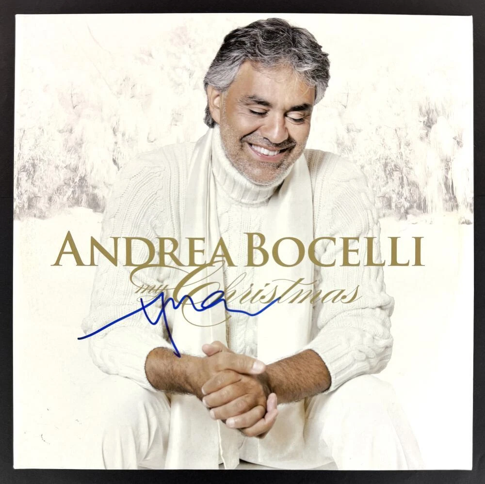 Andrea Bocelli Signed Autograph Album Vinyl Record LP - My Christmas w/ PSA COA