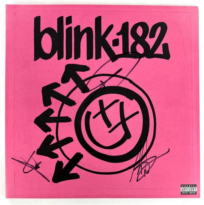 Blink-182 Full Band Signed Autograph Album Vinyl Record Tom Travis Mark Beckett
