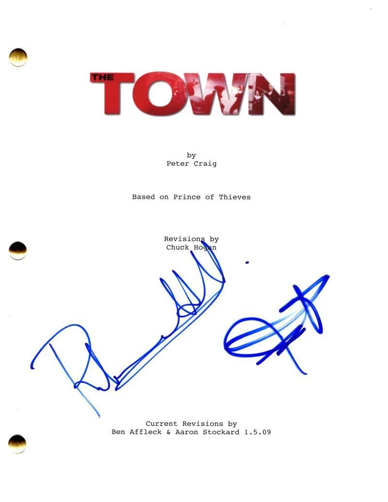 Rebecca Hall & Jeremy Renner Signed Autograph The Town Movie Script Screenplay