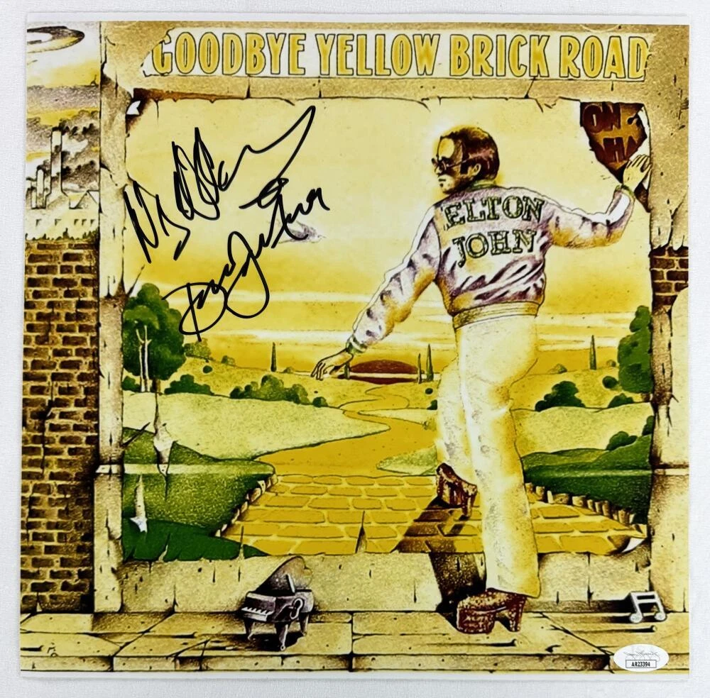 Nigel Olsson Davey Johnston Signed Autograph 12x12 Elton John Album LP Flat JSA