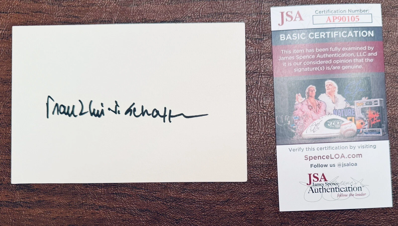Franklin J Schaffner Signed Autographed 4x6 Card JSA Patton Planet Of The Apes