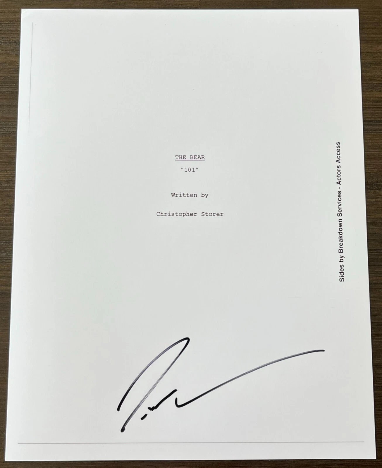 JEREMY ALLEN WHITE SIGNED AUTOGRAPH THE BEAR FULL PILOT SCRIPT w/PROOF SHAMELESS