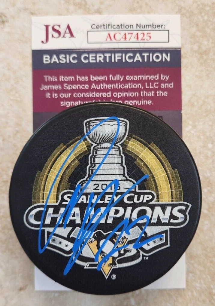 Patric Hornqvist Signed 2016 Stanley Cup Champs Puck JSA COA Pittsburgh Penguins