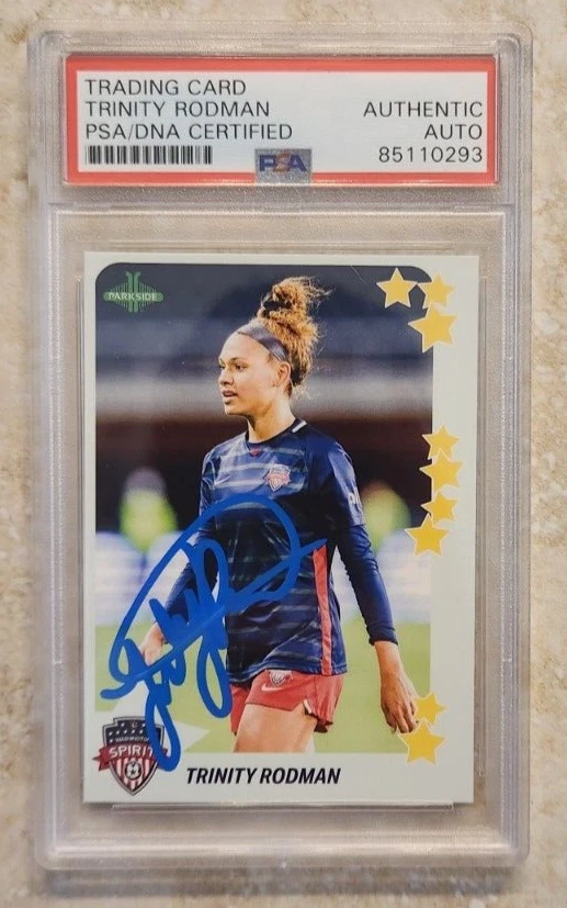 Trinity Rodman Signed 2021 Parkside Premier Card w PSA/DNA COA Slab Rookie RC 3