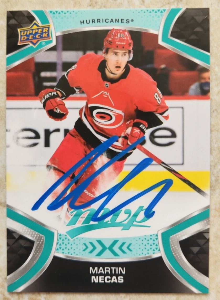 Martin Necas Signed 2021-22 Upper Deck MVP Card #174 Carolina Hurricanes 3