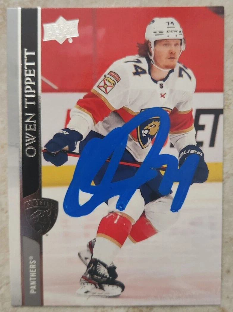 Owen Tippett Signed 2020-21 Upper Deck Hockey Card #559 Florida Panthers