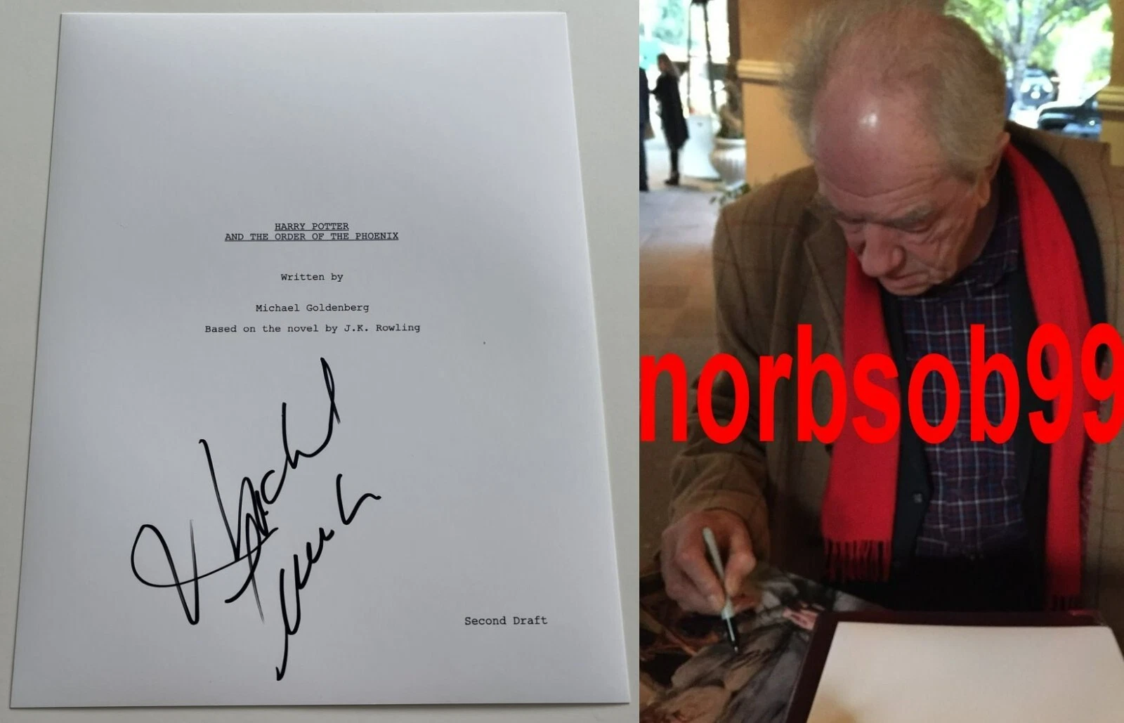 MICHAEL GAMBON SIGNED HARRY POTTER & ORDER OF PHOENIX SCRIPT w/PROOF BECKETT COA