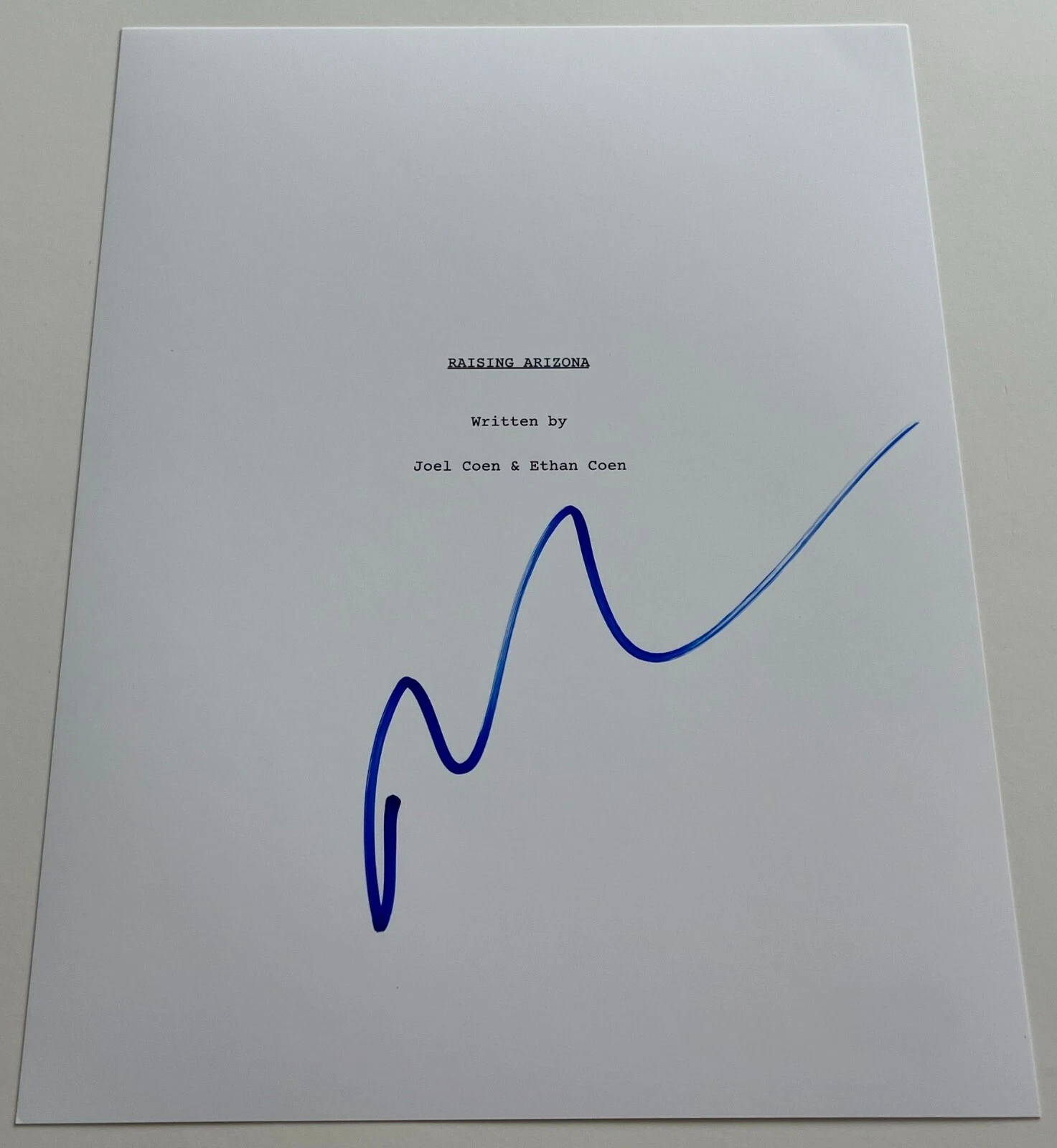 NICOLAS CAGE SIGNED RAISING ARIZONA FULL 127 PAGE SCRIPT w/PROOF BECKETT COA