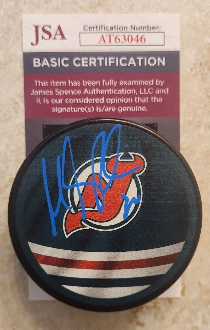 Martin Brodeur Signed Reverse Retro Puck w/ JSA COA #AT63046 New Jersey Devils