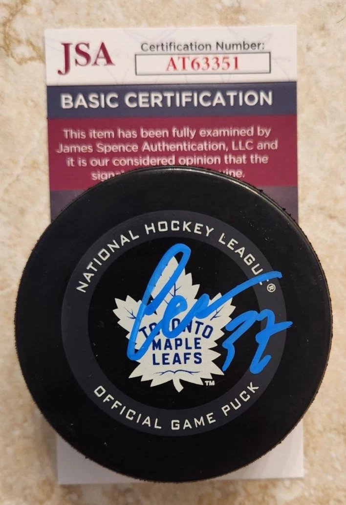 Ilya Samsonov Signed Official NHL Game Puck JSA COA #AT63351 Toronto Maple Leafs