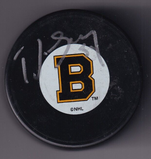 DON SWEENEY signed (BOSTON BRUINS) autographed souvenir Hockey puck W/COA