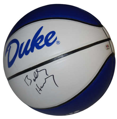 BOBBY HURLEY signed (DUKE BLUE DEVILS) F/S LOGO basketball PSA/DNA AN61744