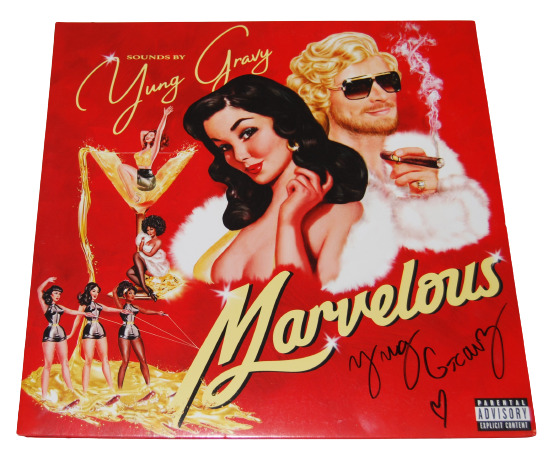 YUNG GRAVY SIGNED (MARVELOUS HOT TUB) VINYL ALBUM RECORD LP BECKETT BK77986 COLLECTIBLE MEMORABILIA