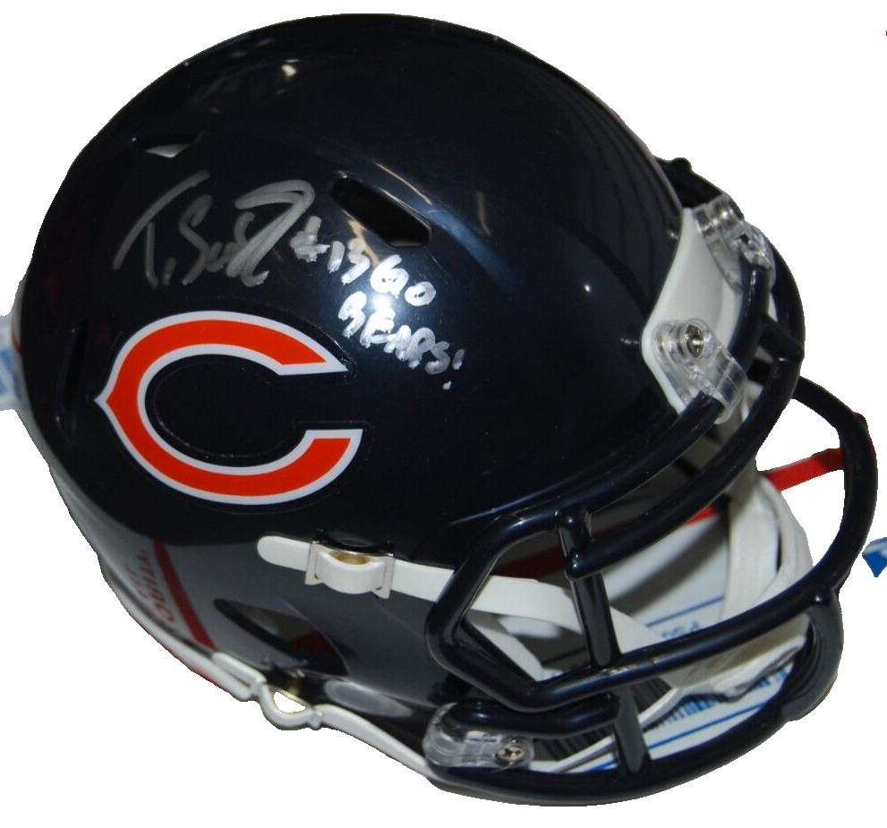 TYLER SCOTT SIGNED (CHICAGO BEARS) MINI FOOTBALL HELMET PSA/DNA AN42557 COLLECTIBLE MEMORABILIA