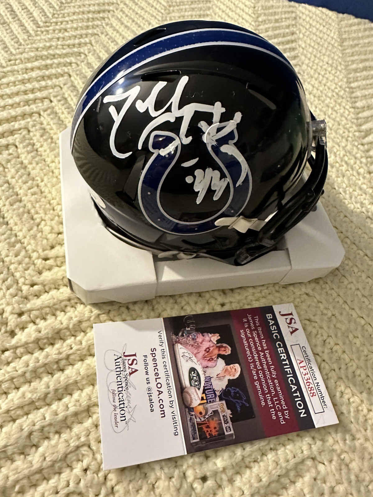 Dallas Clark Signed Indianapolis Colts Mini Helmet JSA Authenticated COA