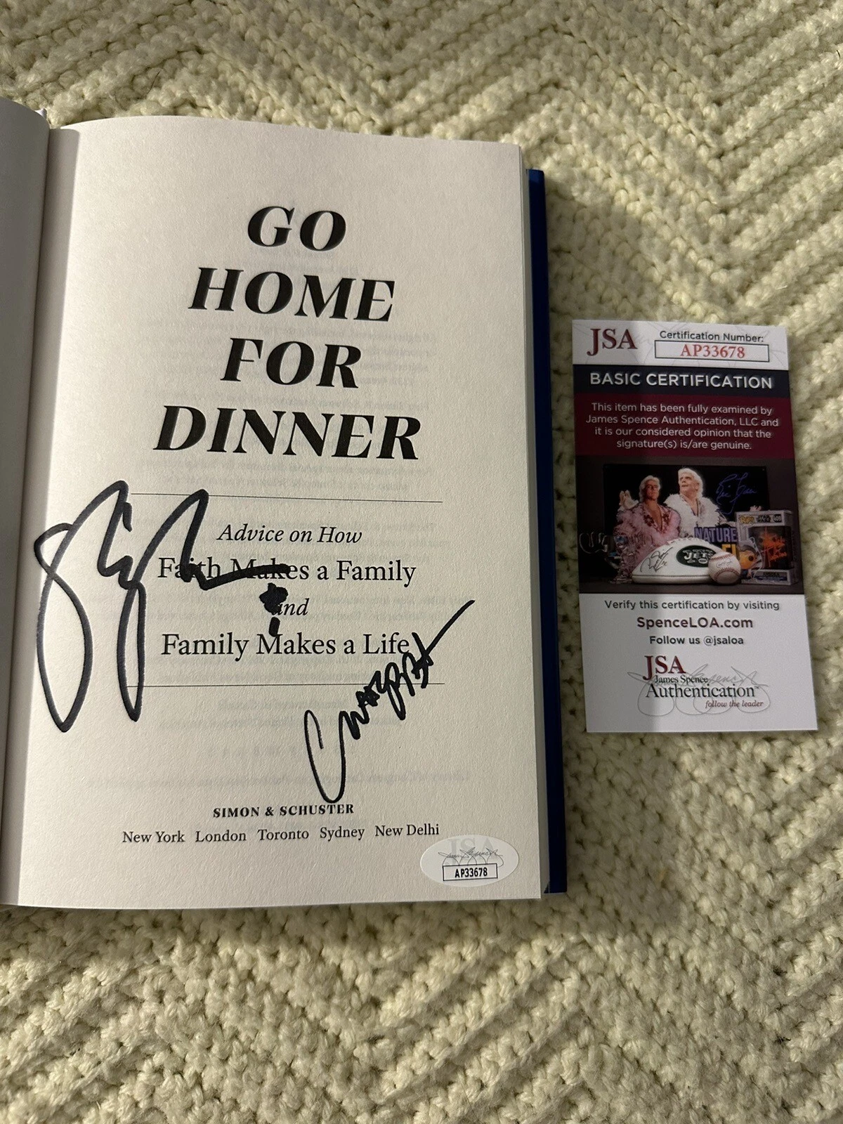 Mike Charlotte Pence SIGNED Go Home For Dinner Book JSA Authenticated COA 1st Ed