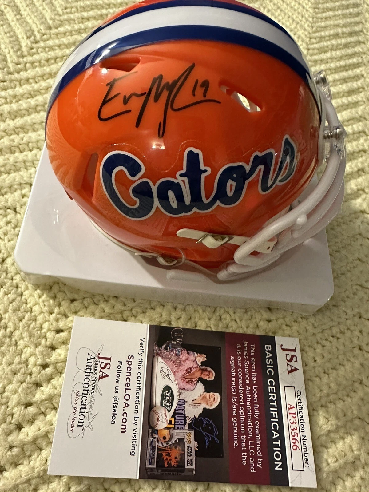 Evan McPherson Bengals Signed Florida Gators Mini Helmet JSA Authenticated COA