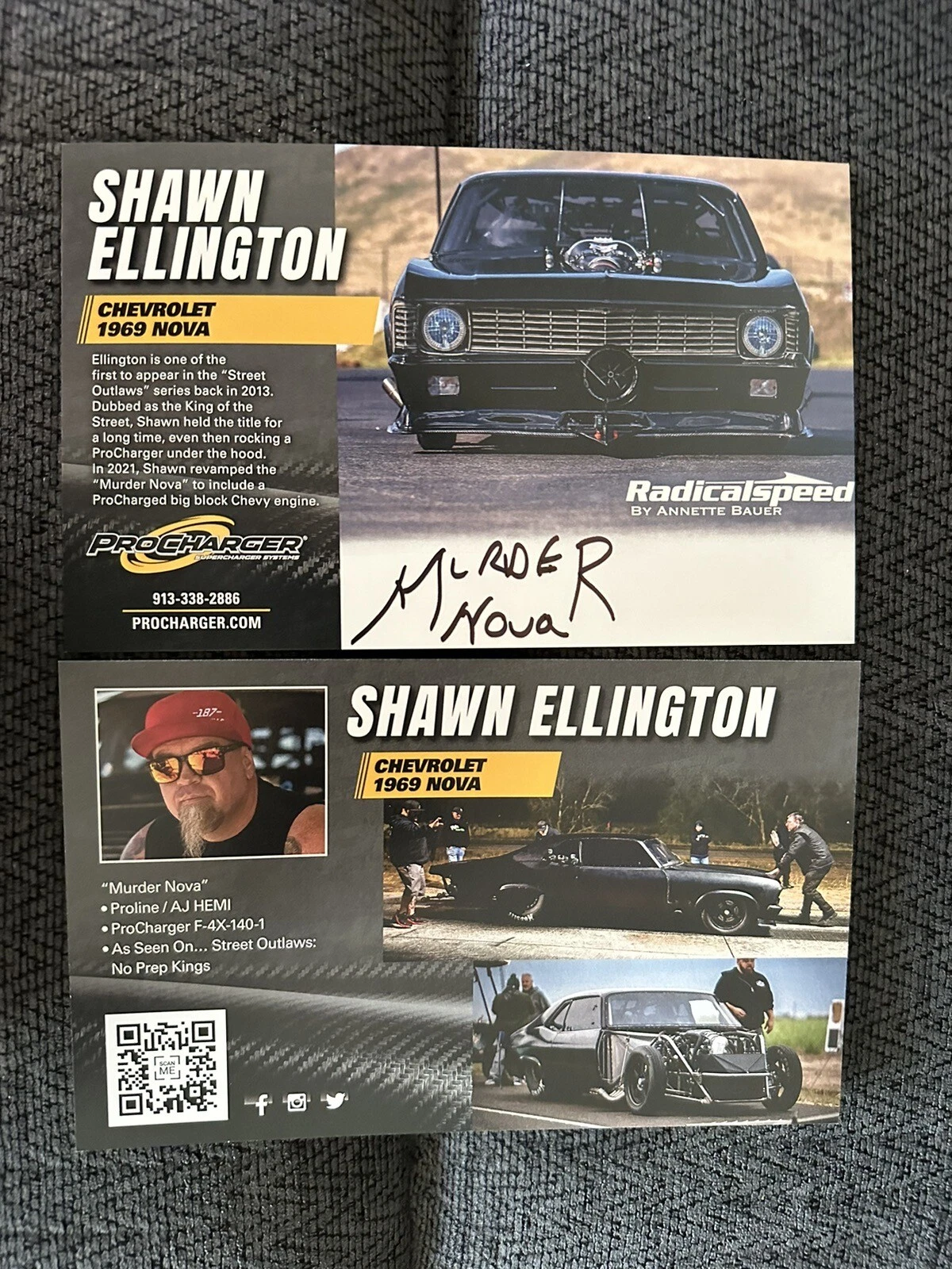 Murder Nova Signed Street Outlaws Promo Card 2023 PRI Show Pro Charger Shawn