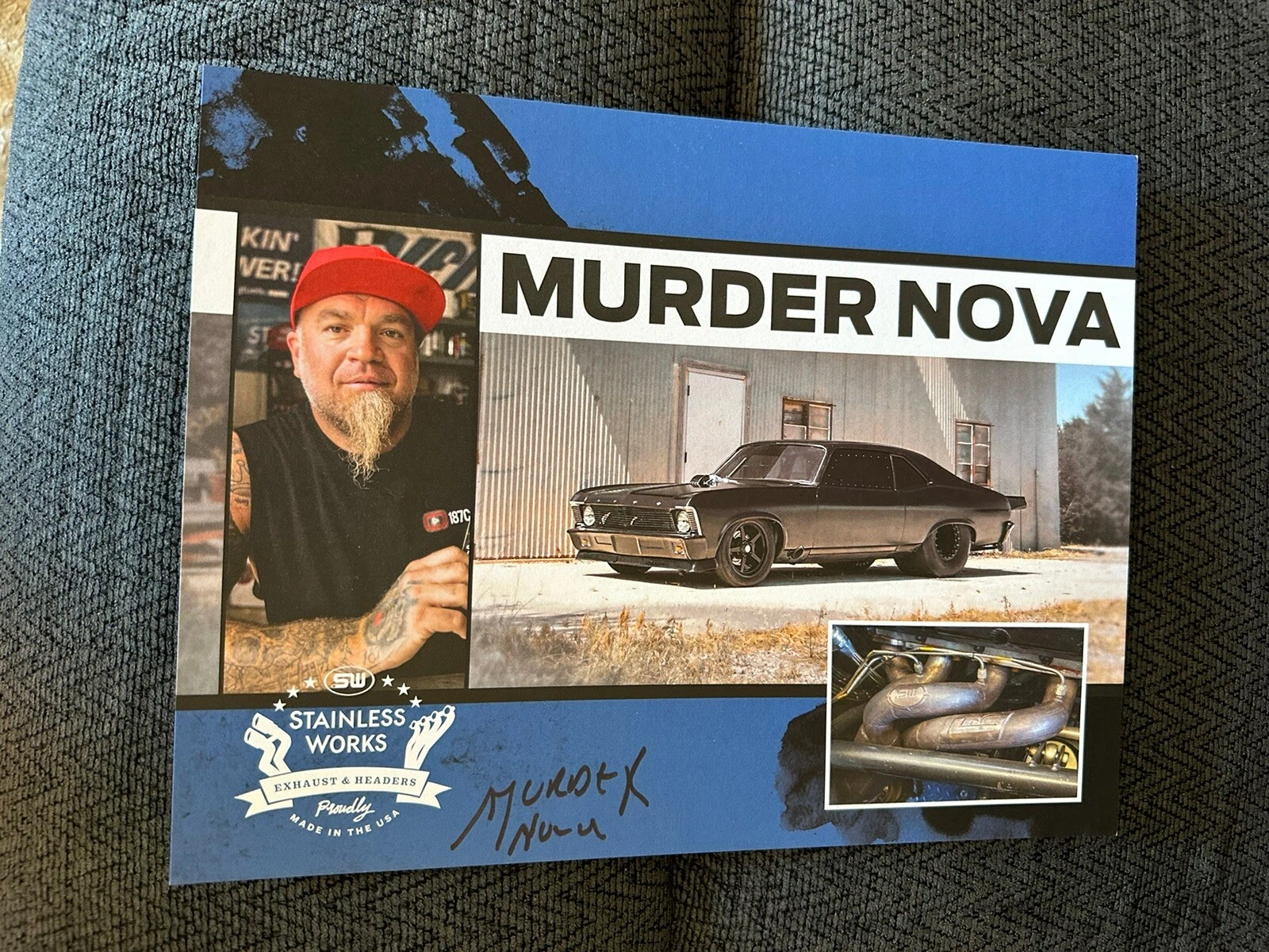 Murder Nova Signed Street Outlaws Promo Card 2023 PRI Show Stainless Works