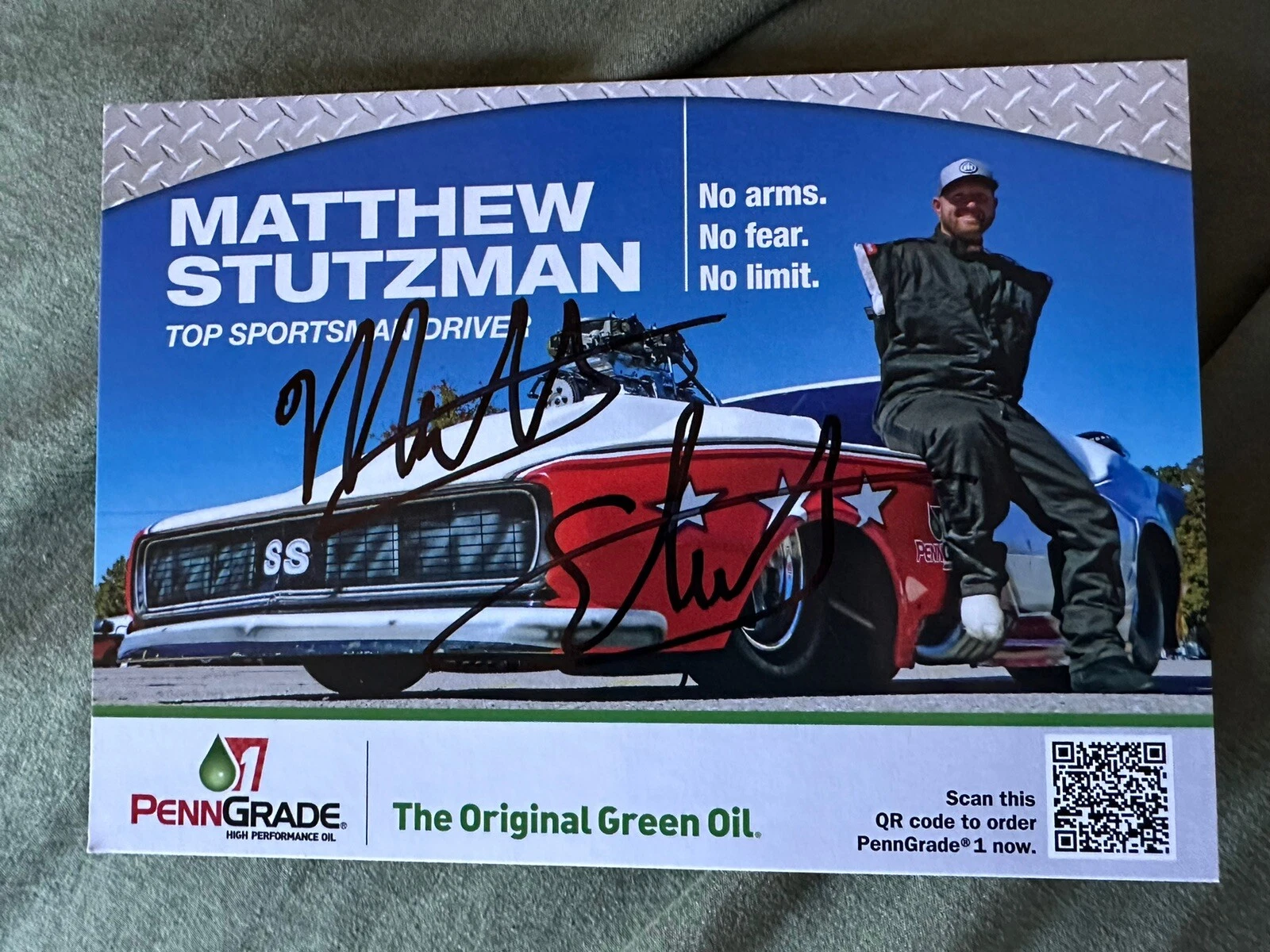 Matthew Stutzman Signed Promo Hero Card Autographed 2023 PRI Show Racing