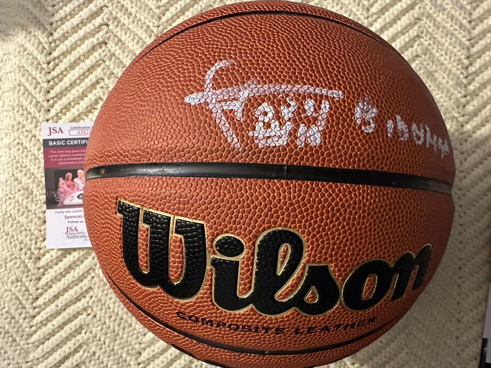 Flory Bidunga Signed Basketball 29.5 Kansas Jayhawks JSA Authentication COA