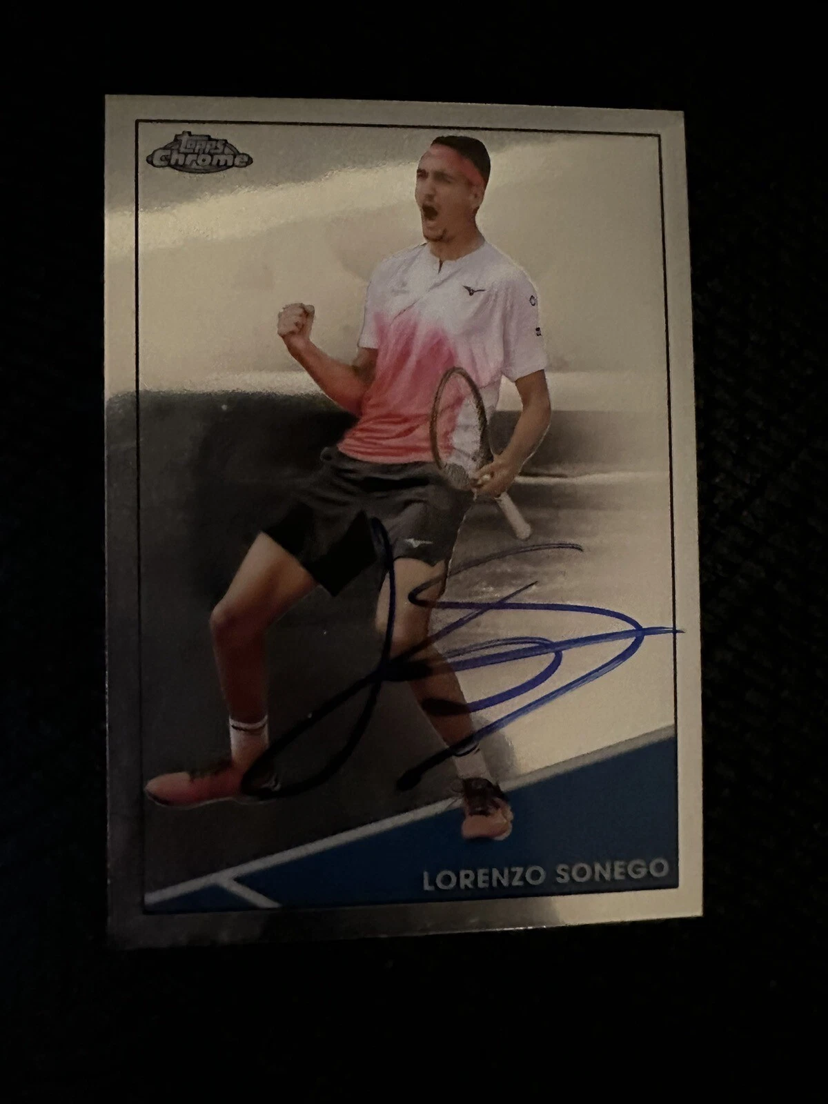 Lorenzo Sonego Signed Trading Card Autographed Tennis 2021 Topps Chrome