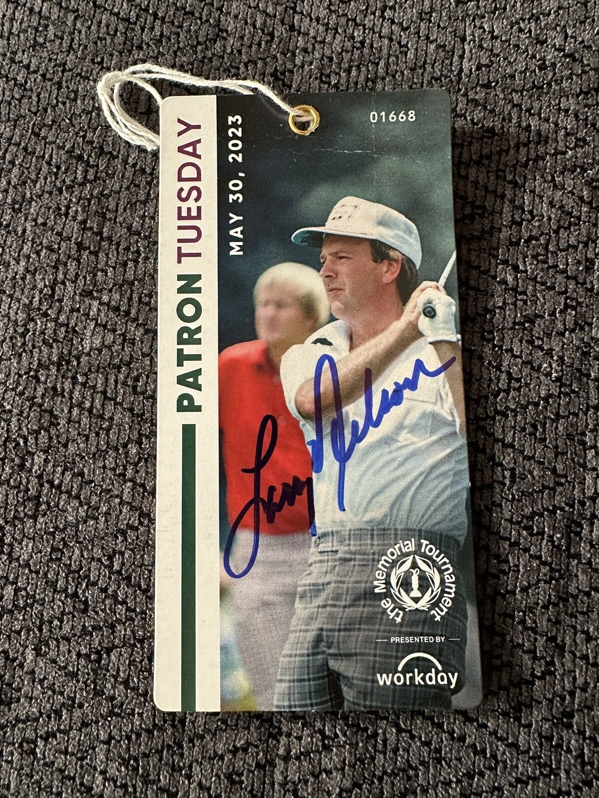 Larry Nelson Signed Ticket Autographed Credential Golf Memorial Tournament 2023