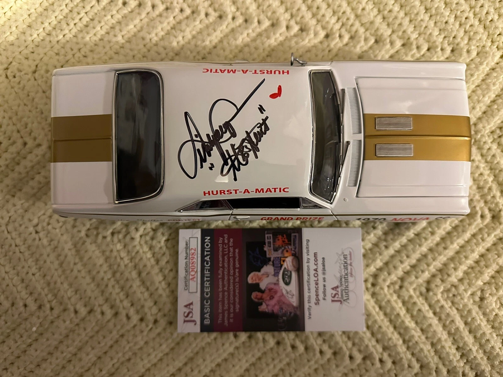 Linda Vaughn Signed 1:18 Scale 70 Nova Diecast JSA Authenticatied COA Miss Hurst