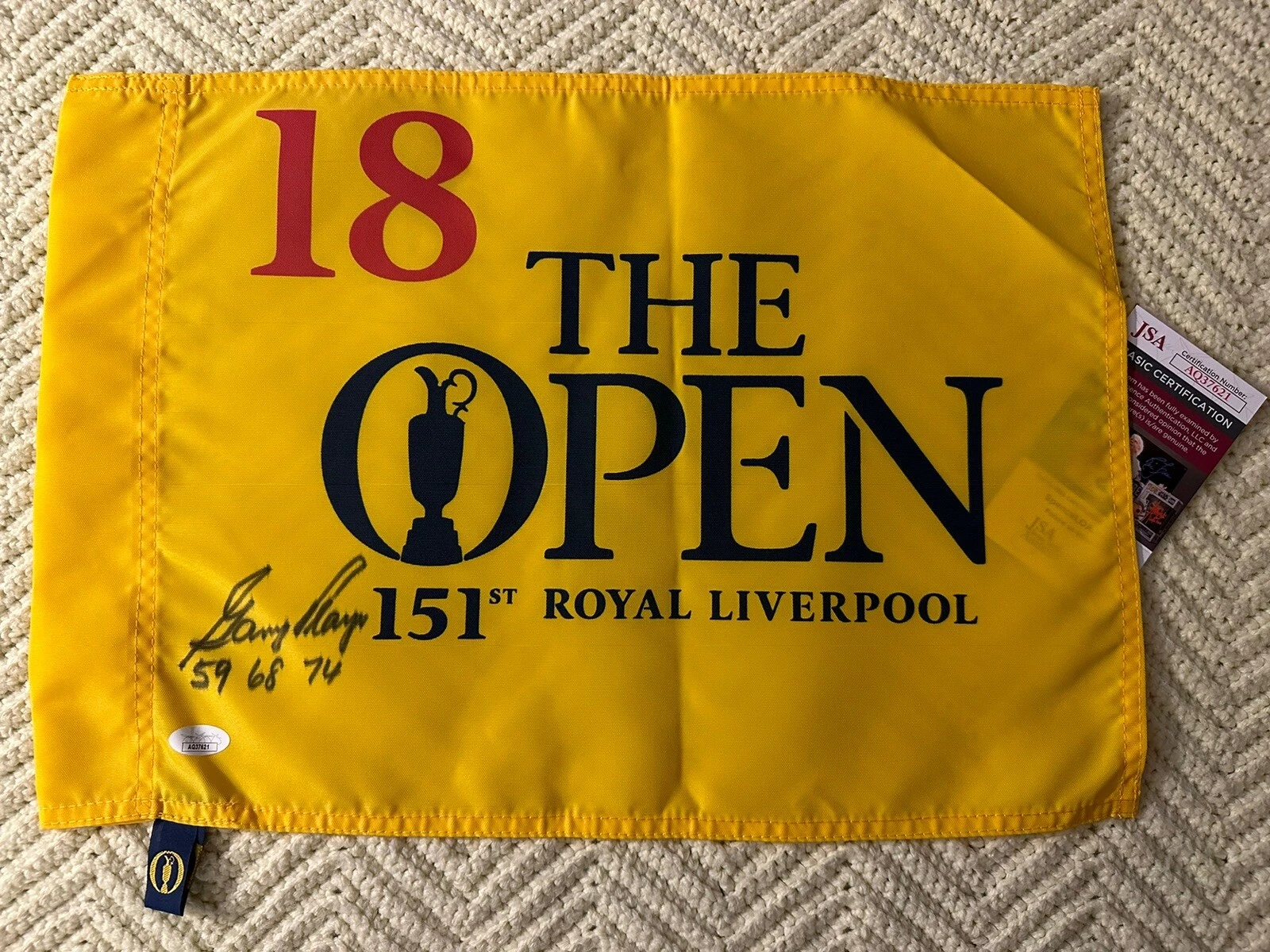 Gary Player SIGNED The British Open Golf Flag JSA Authenticated COA 2023 151st