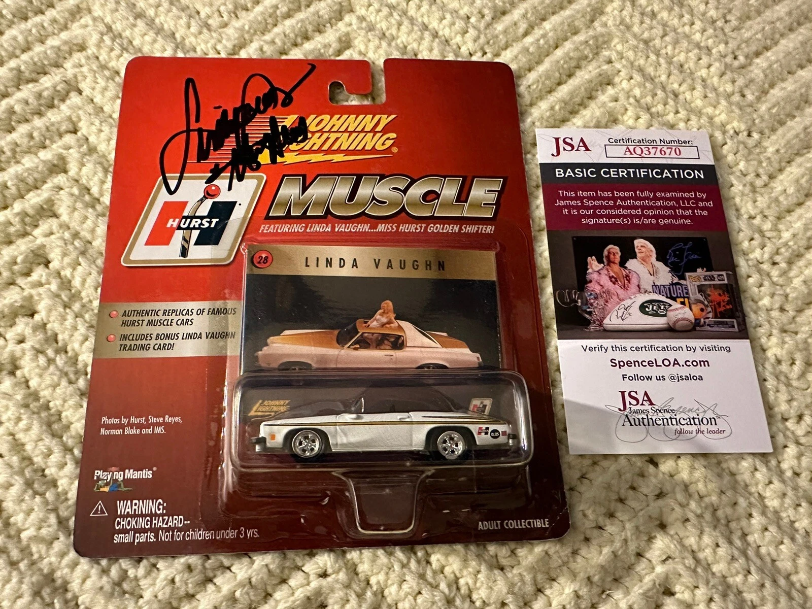 Linda Vaughn Signed 1:64 Diecast JSA Authenticated COA Miss Hurst Shifter