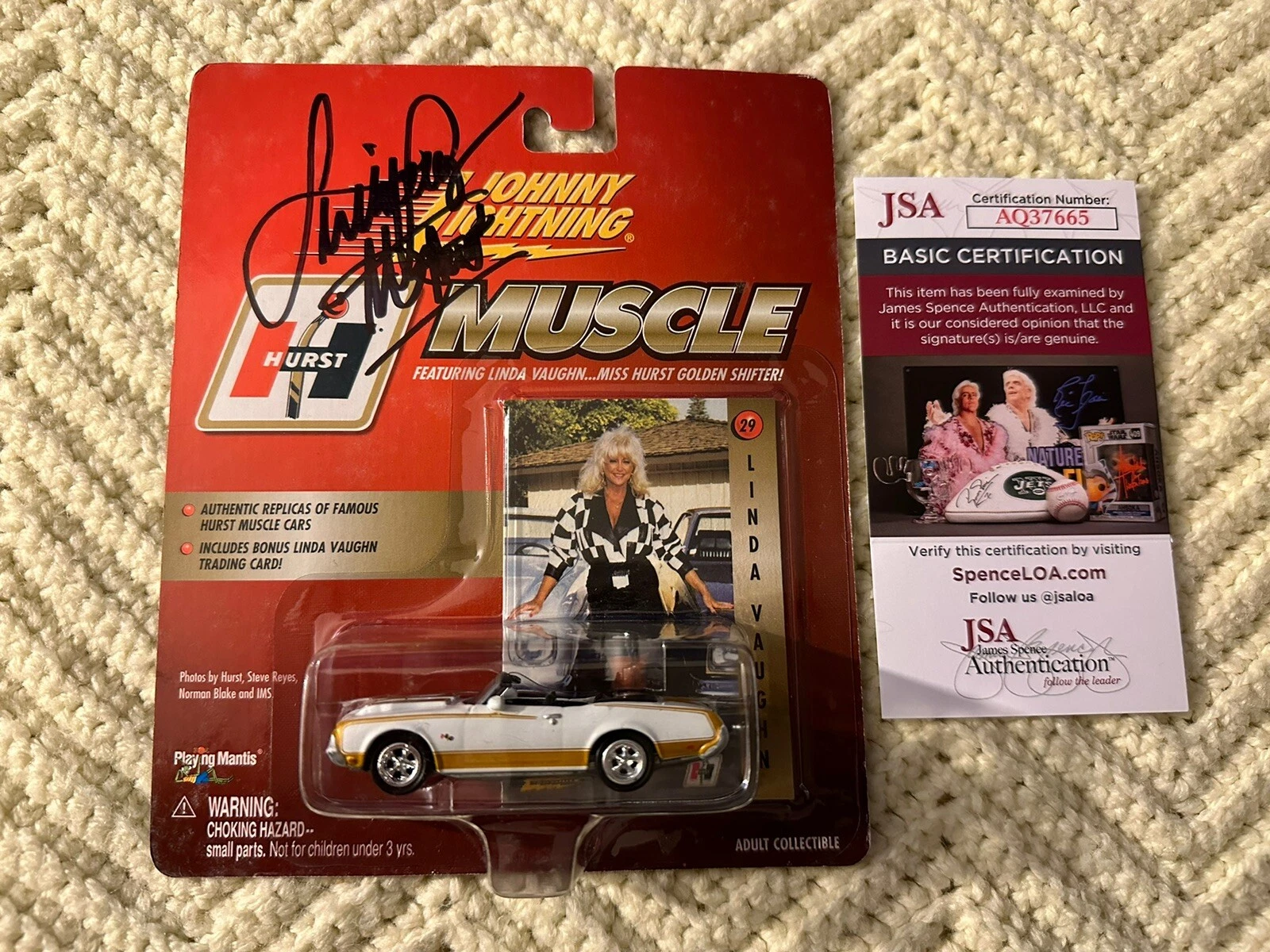 Linda Vaughn Signed 1:64 Diecast JSA Authenticated COA Miss Hurst Shifter
