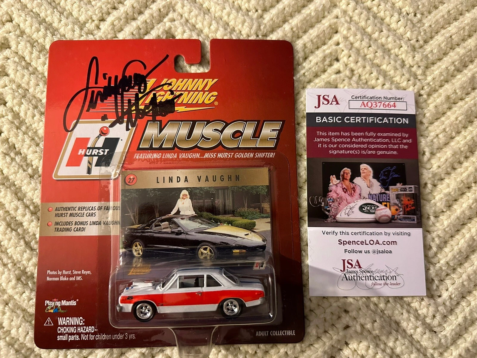 Linda Vaughn Signed 1:64 Diecast JSA Authenticated COA Miss Hurst Shifter