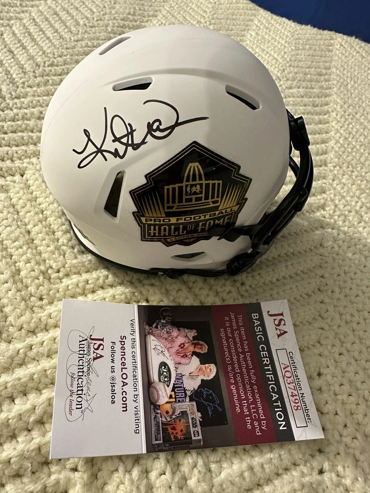 Kurt Warner Signed Mini Helmet JSA Authentication COA Pro Football Hall Of Fame