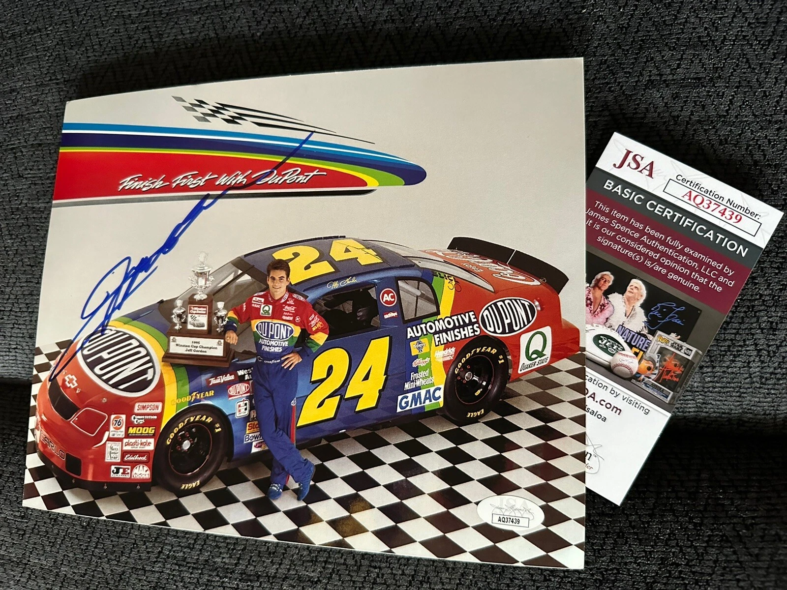 Jeff Gordon Signed 1996 NASCAR Promo hero Card JSA Authentication COA