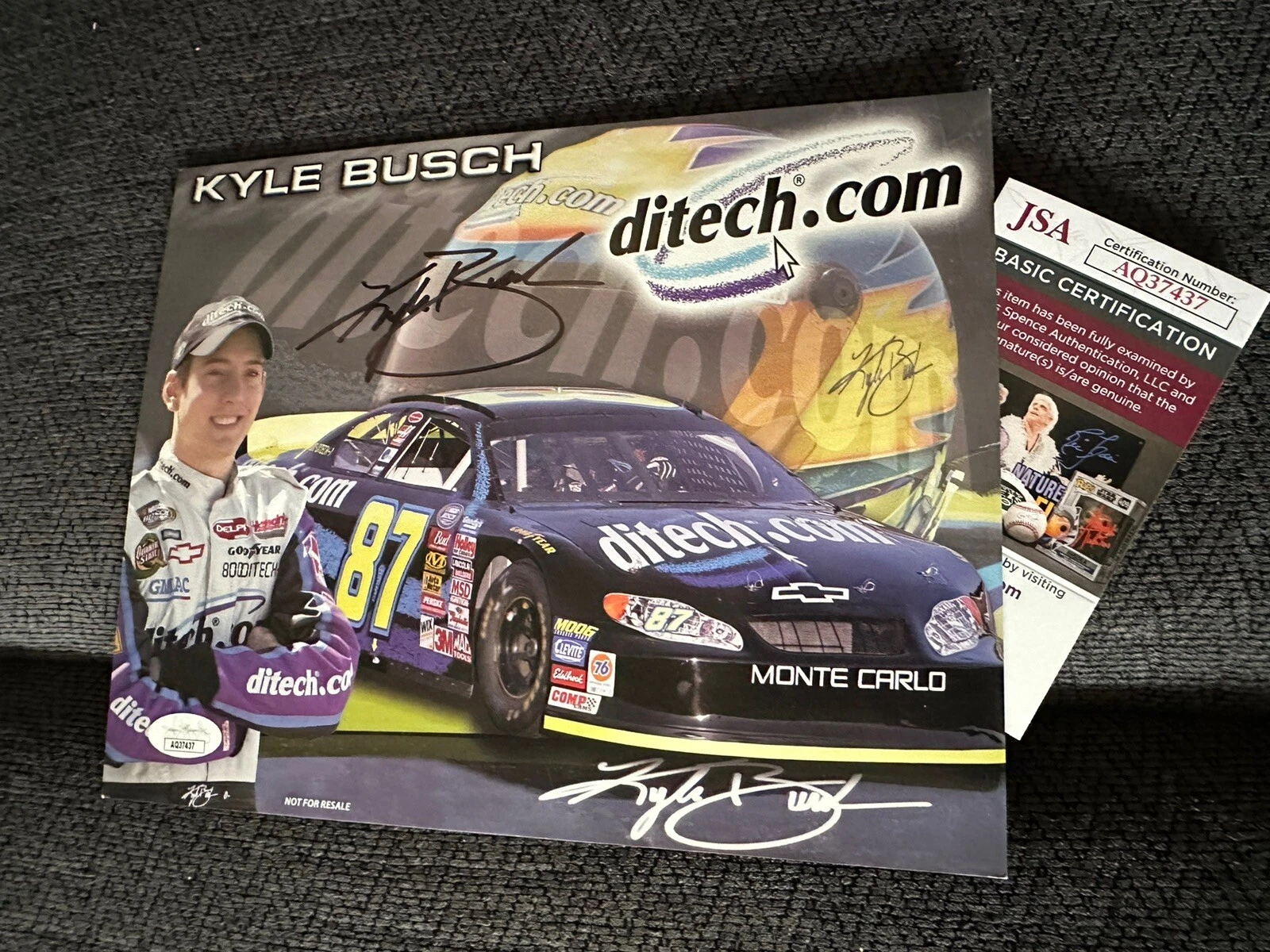Kyle Busch Signed 2003 NASCAR Promo hero Card JSA Authentication COA Rookie