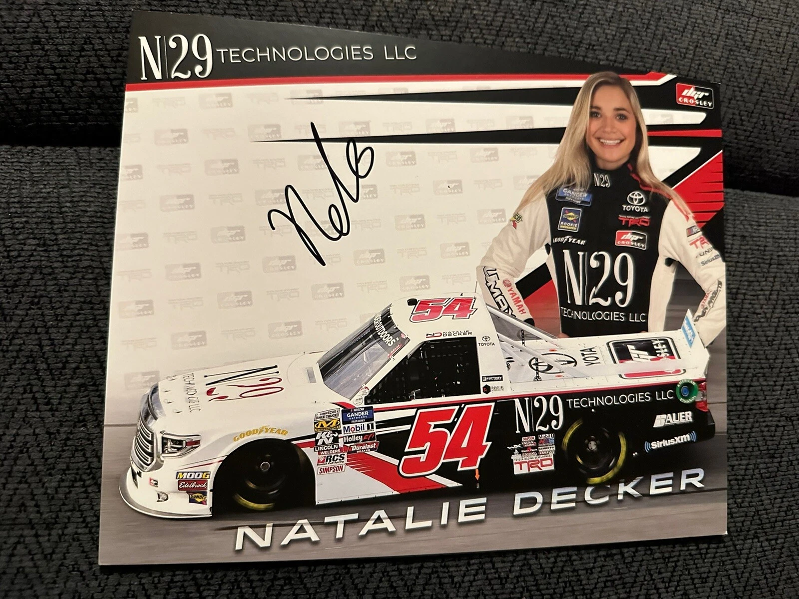 Natalie Decker Signed Promo Card Autographed Nascar Truck Series