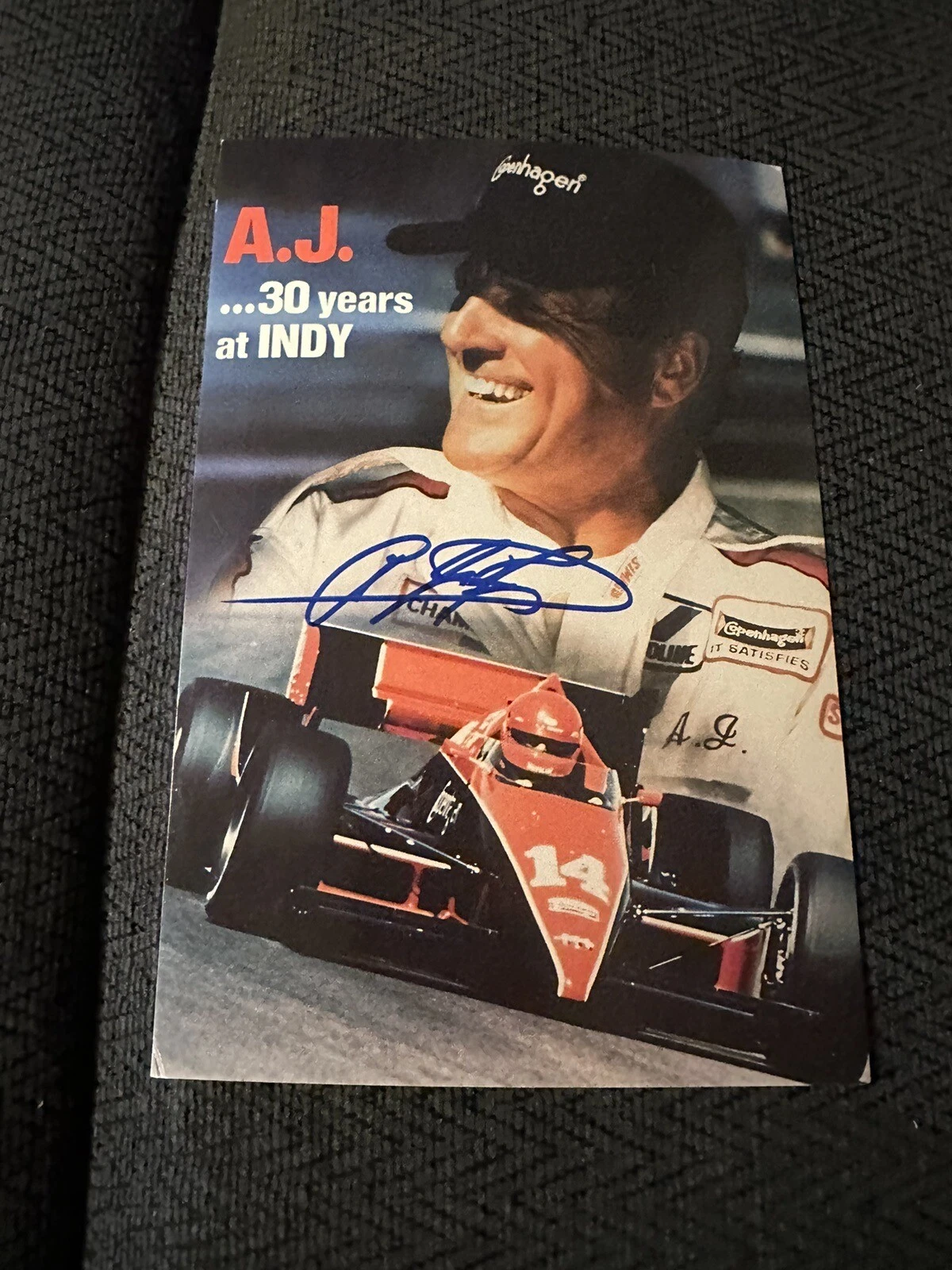 AJ Foyt Signed Indianapolis 500 Promo Hero Card Indy Car 30 Years 1987