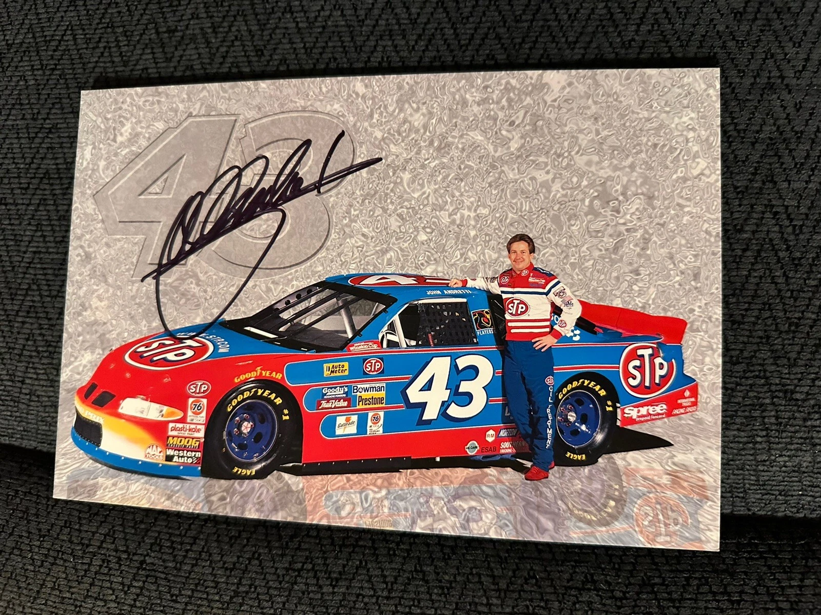 John Andretti Signed Petty STP Racing Promo Hero Card NASCAR Cup 1998