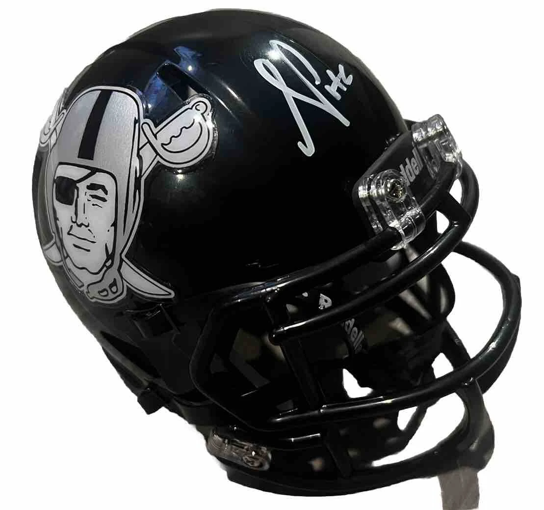 ANTONIO PIERCE signed (LAS VEGAS RAIDERS) mini football helmet BECKETT AD47266