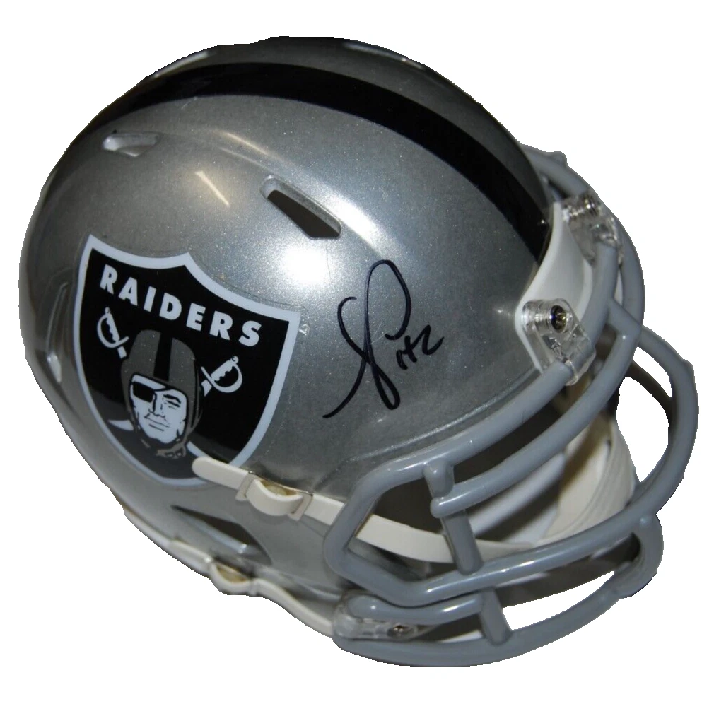 ANTONIO PIERCE signed (LAS VEGAS RAIDERS) mini football helmet BECKETT AD47267