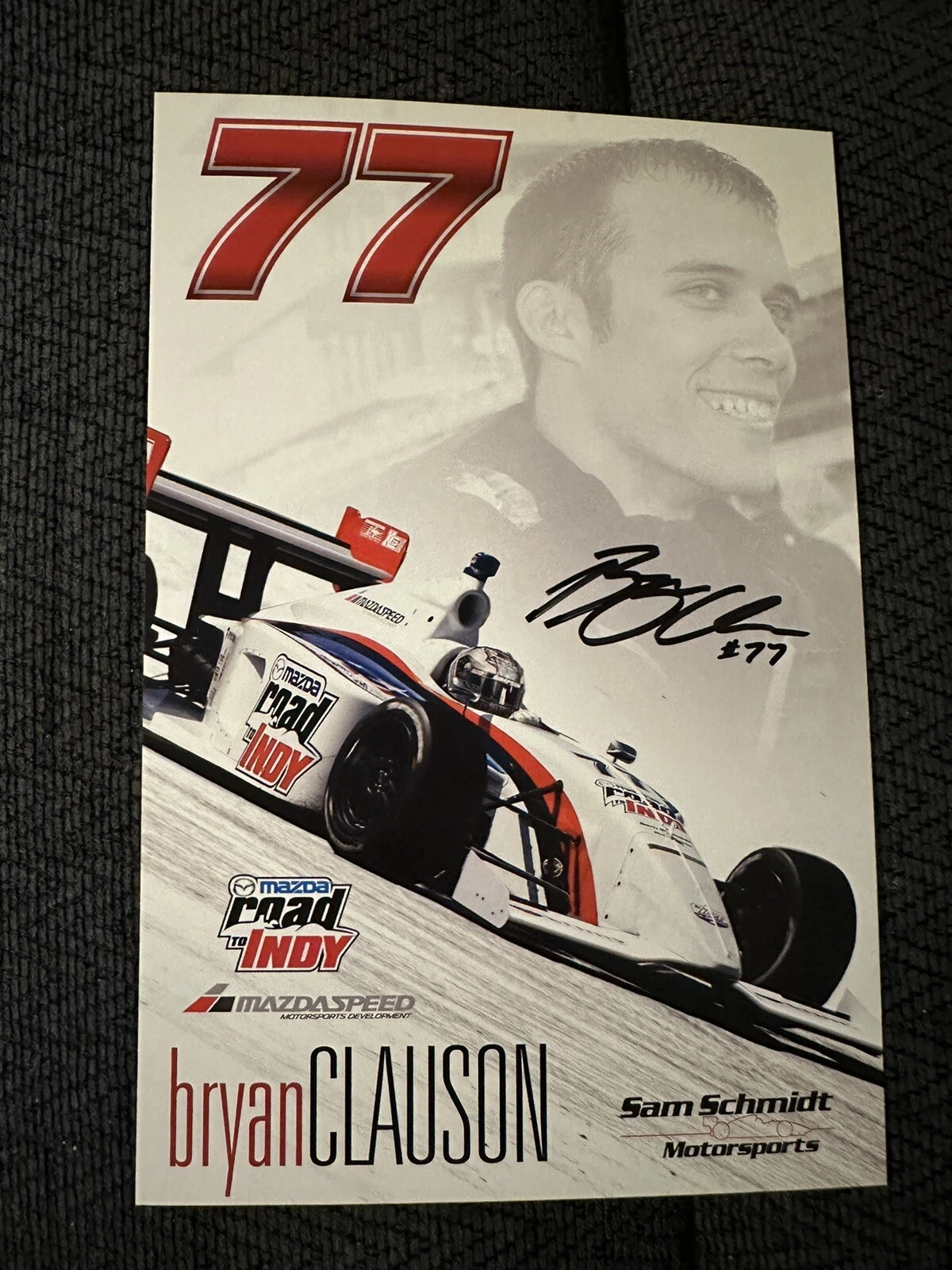 Bryan Clauson Indianapolis Indy 500 Signed Car Promo Card Autographed Lights