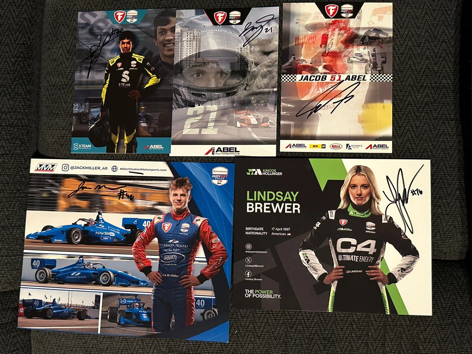 Indianapolis 500 Lot Of 21 Promo/hero Cards 2024 Signed Indy NXT Autographed