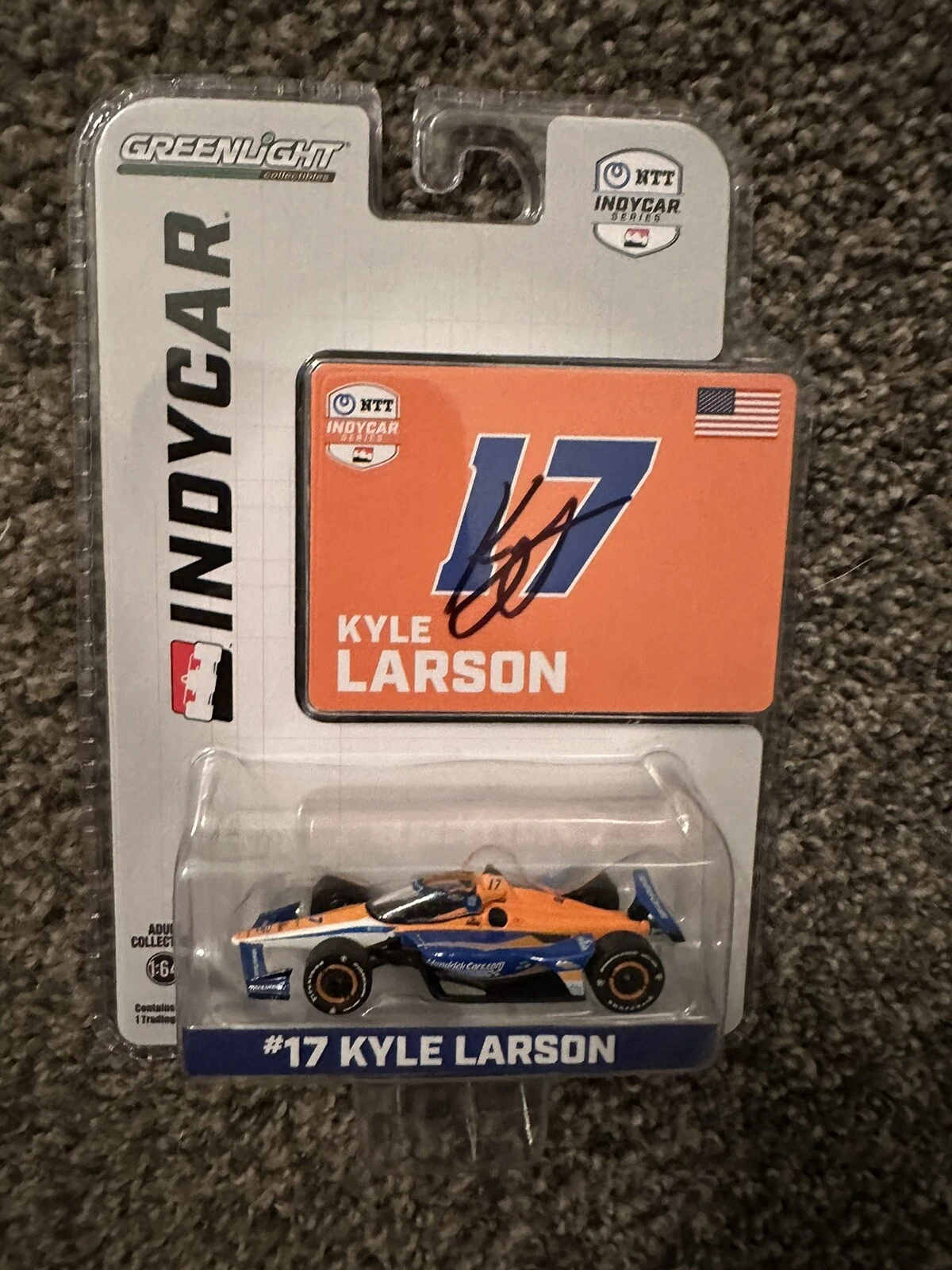 2024 INDIANAPOLIS 500 1:64 GREENLIGHT DIECAST SIGNED KYLE LARSON INDY CAR NEW COLLECTIBLE MEMORABILIA