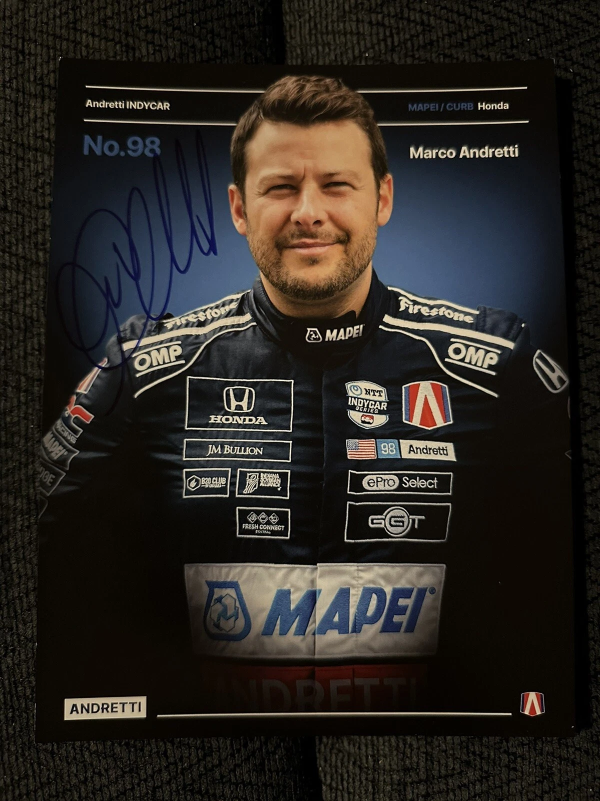 Marco Andretti Indianapolis Indy 500 Signed Car Promo Card Autographed 2024