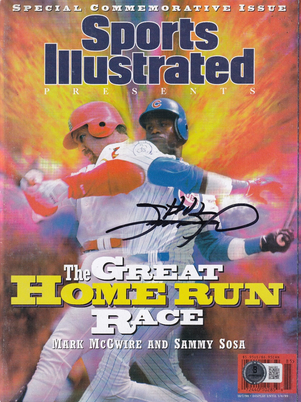 SAMMY SOSA signed (CHICAGO CUBS) Sports Illustrated magazine BECKETT BAS BM41983